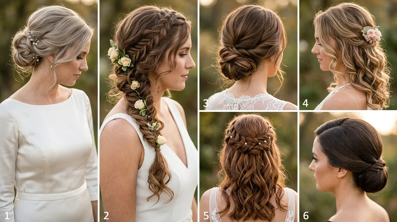 découvrez des idées élégantes de coiffures pour mariage sur cheveux mi-longs : chignons raffinés, tresses romantiques et boucles sophistiquées pour sublimer votre jour spécial.